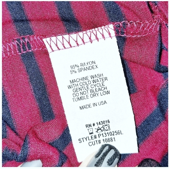 Burgundy & Navy Blue Striped Long Sleeve Shirt - Picture 3 of 3